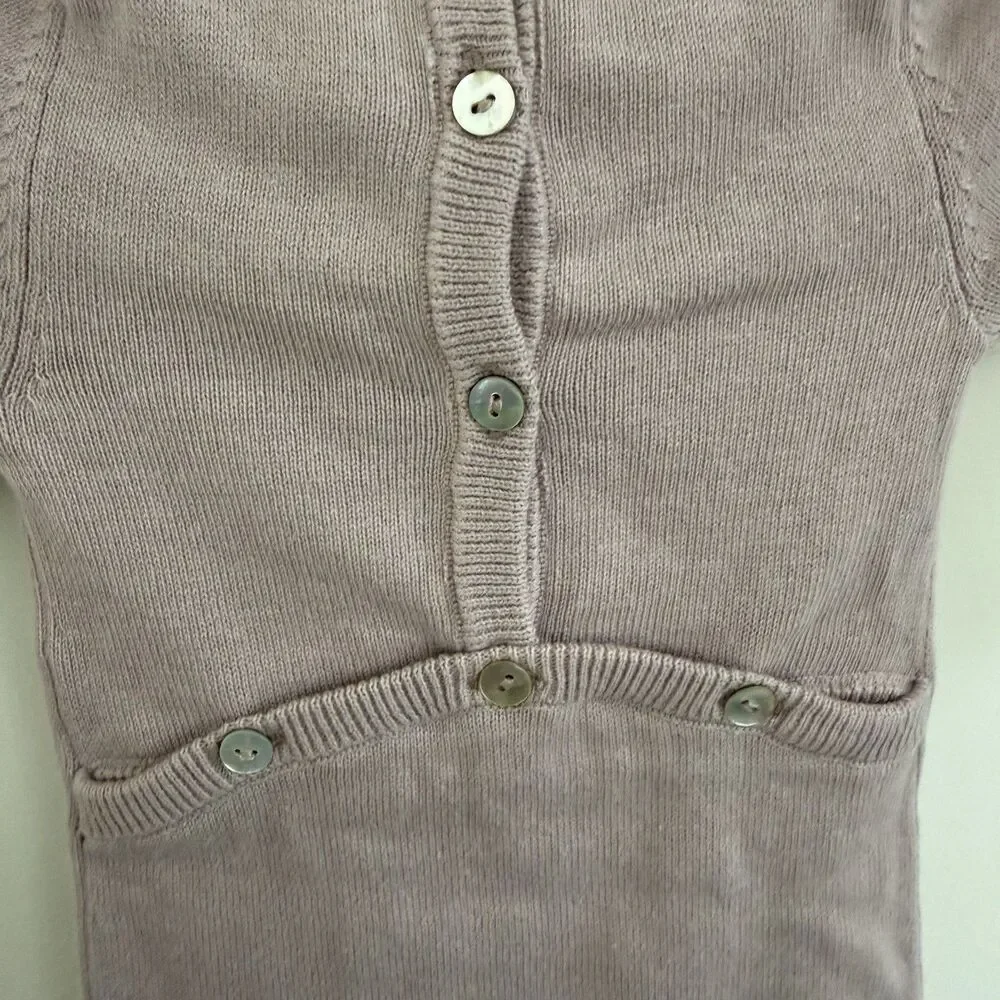 Noo Vel By Maniere Knit Infant Long Sleeve Sweater Outfit Button Back Sz 9 M NEW